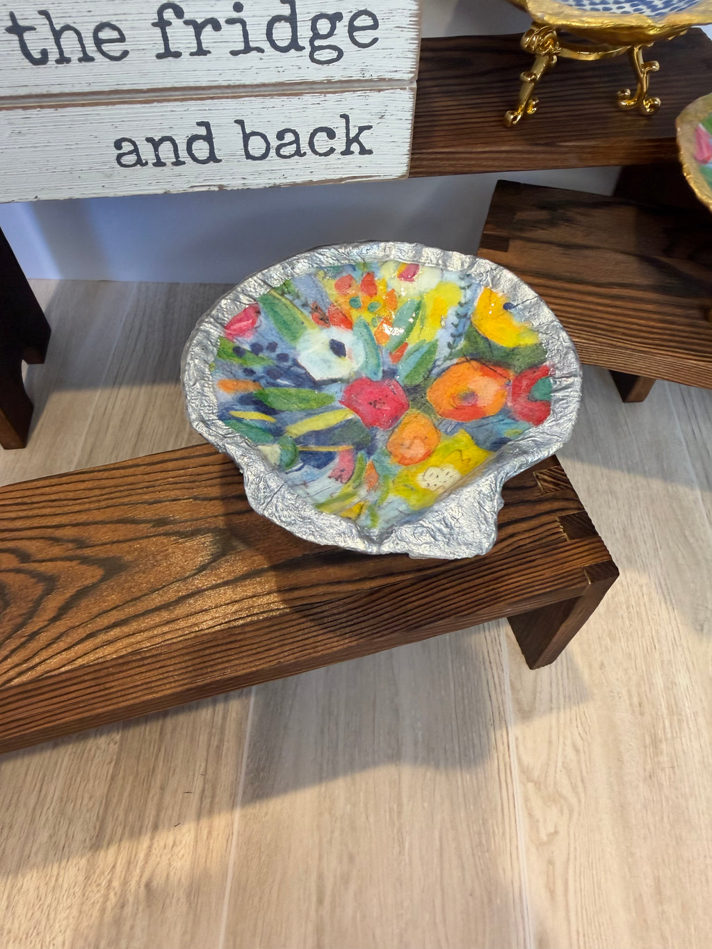 Gilded Shell Trinket Dish + Display Stand