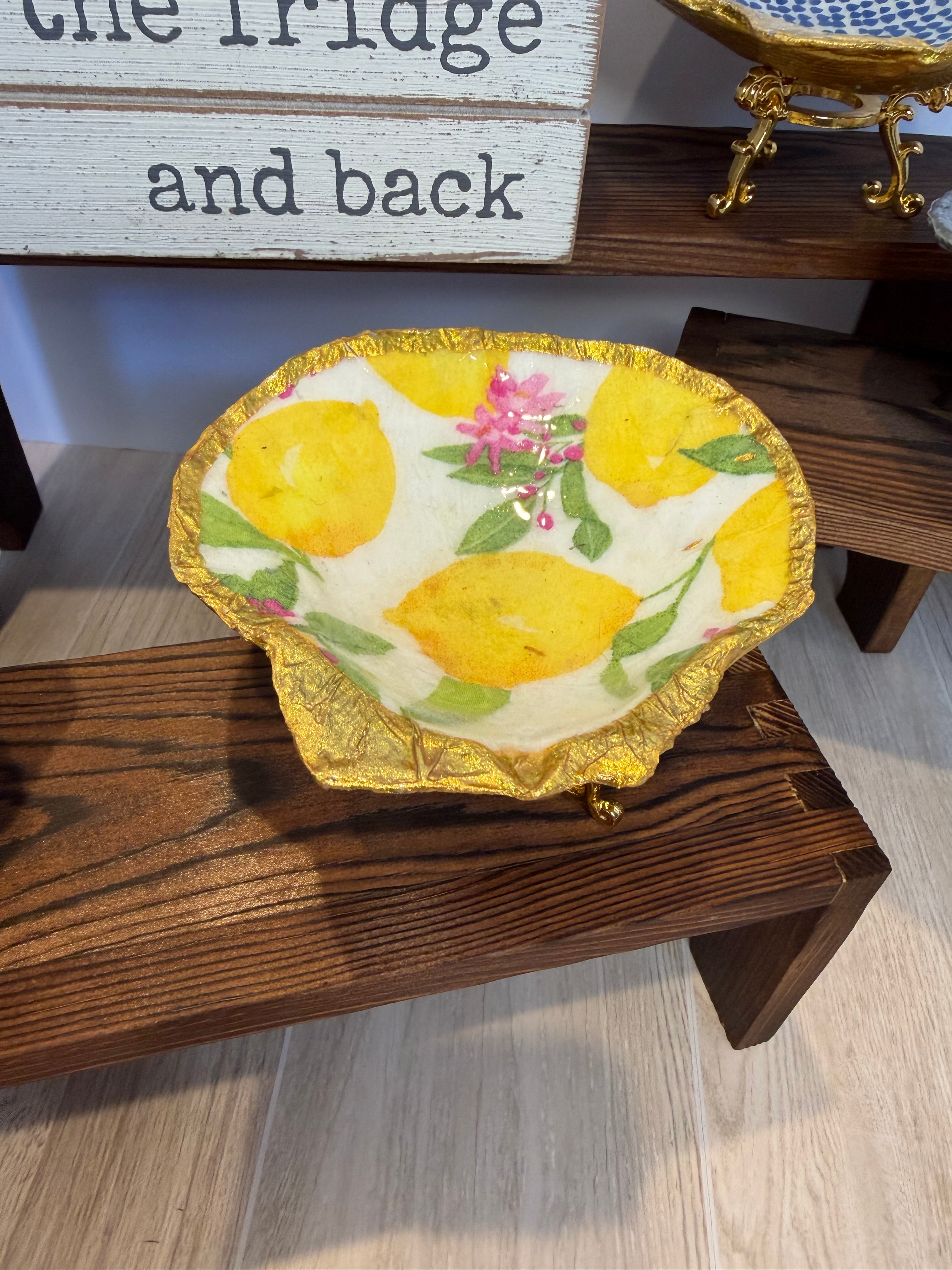 Gilded Shell Trinket Dish + Display Stand