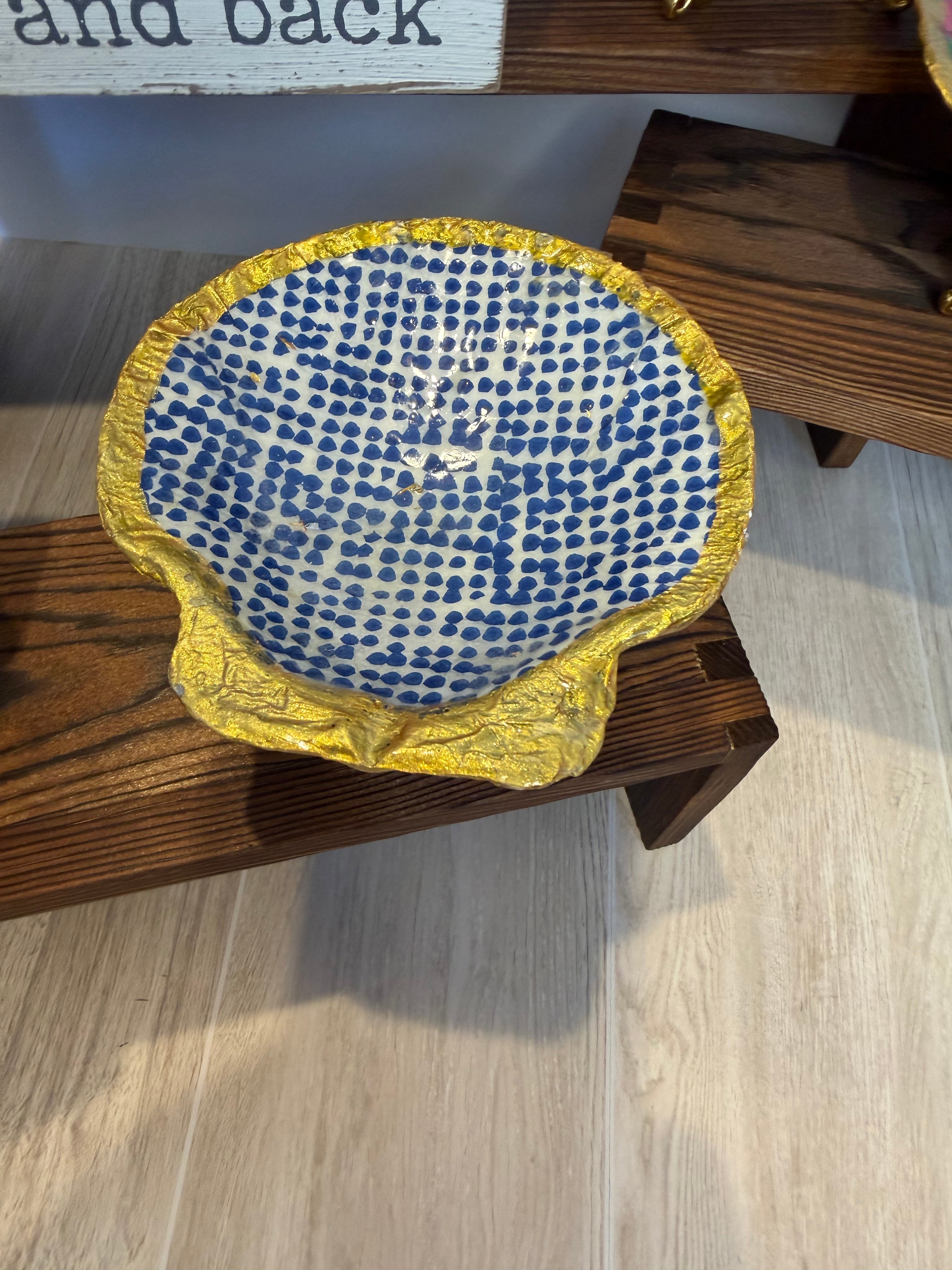 Gilded Shell Trinket Dish + Display Stand