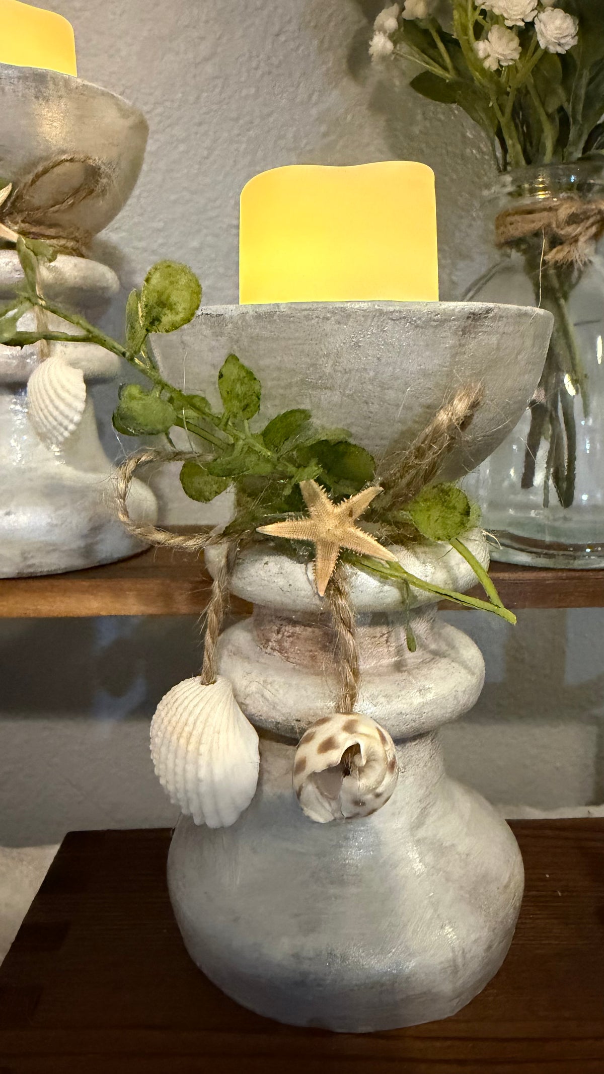 Handcrafted Coastal Starfish Candle Holders – Set of 2