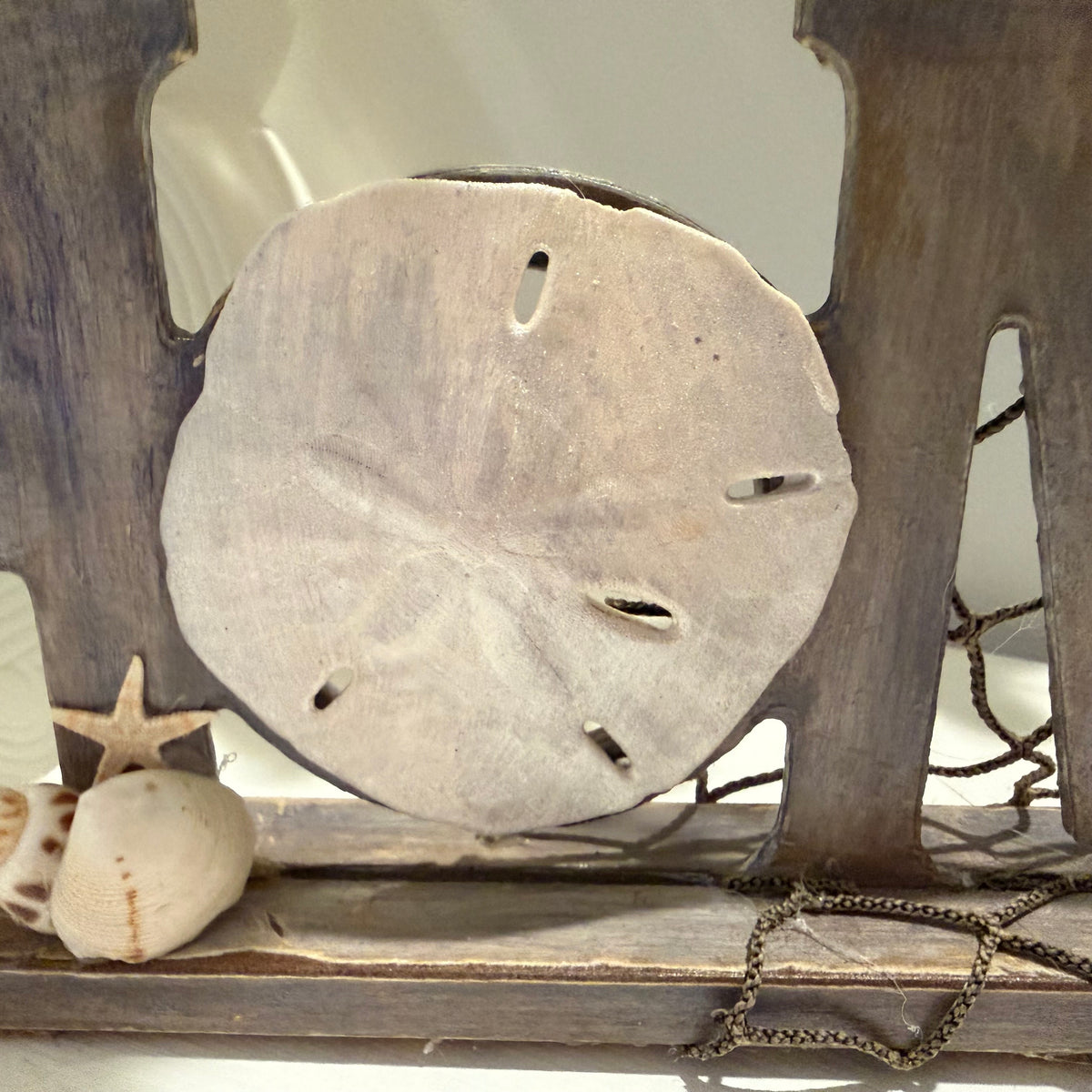 One-of-a-Kind Coastal HOME Sign – Handcrafted Sand Dollar & Shell Décor