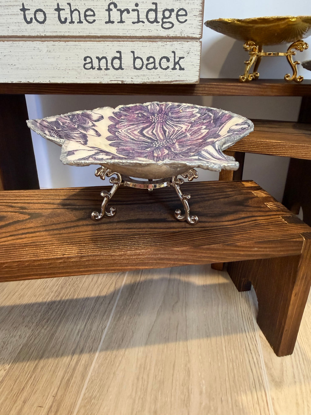 Gilded Shell Trinket Dish + Display Stand