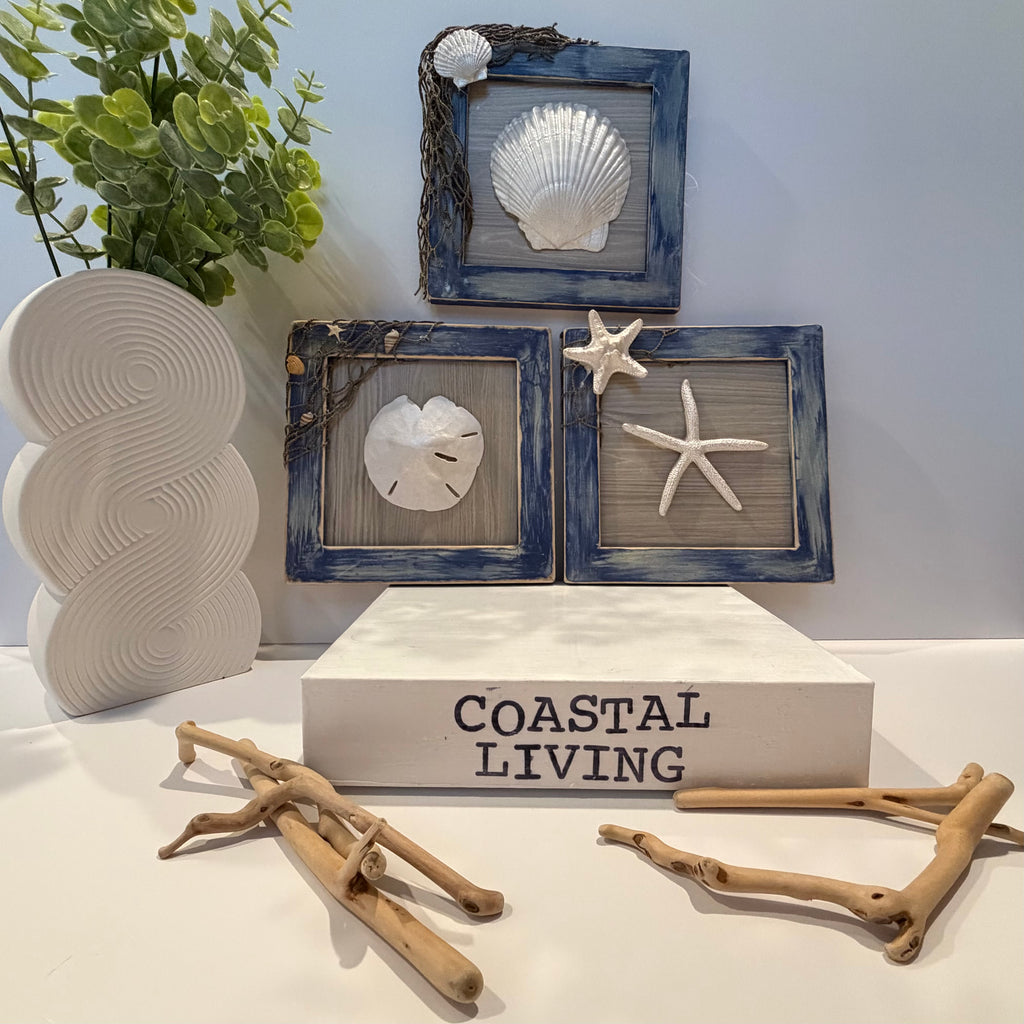 The Tidepool Collection – 3-Piece Handcrafted Coastal Wall Art Set