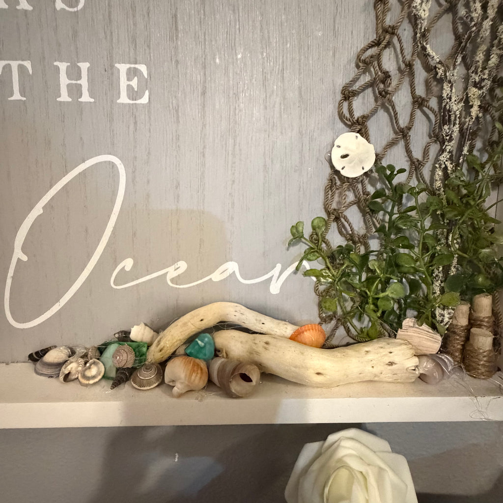 “As Free as the Ocean” One-of-a-Kind Coastal Shadow Box Wall Art