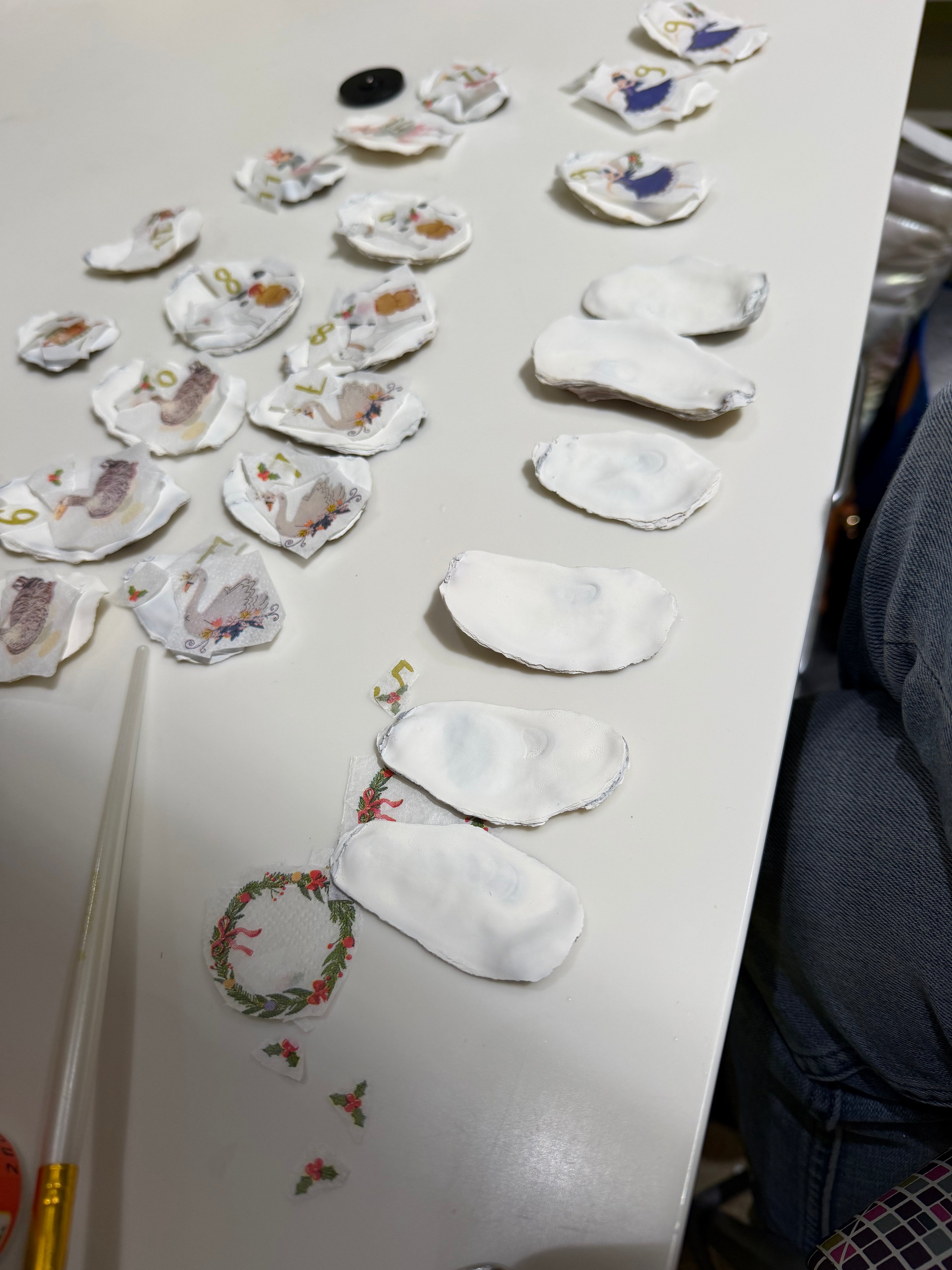 12 Days of Christmas Oyster Shell Ornament Set | Handmade Coastal Christmas Collection