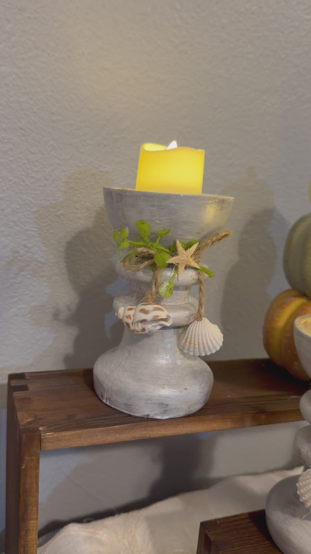 Handcrafted Coastal Starfish Candle Holders – Set of 2