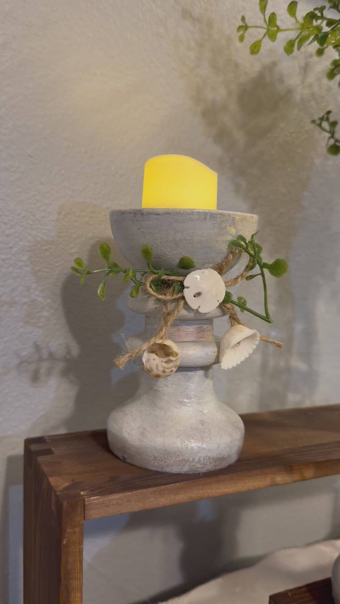 Coastal Sand Dollar Candle Holders – Handcrafted Set of 2